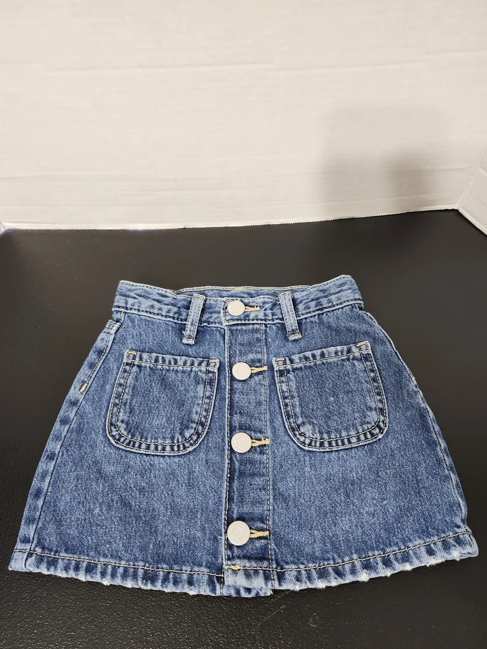 Girls 3T Denim Snap Button-Front Skirt Adjustable Waist Casual Everyday Wear